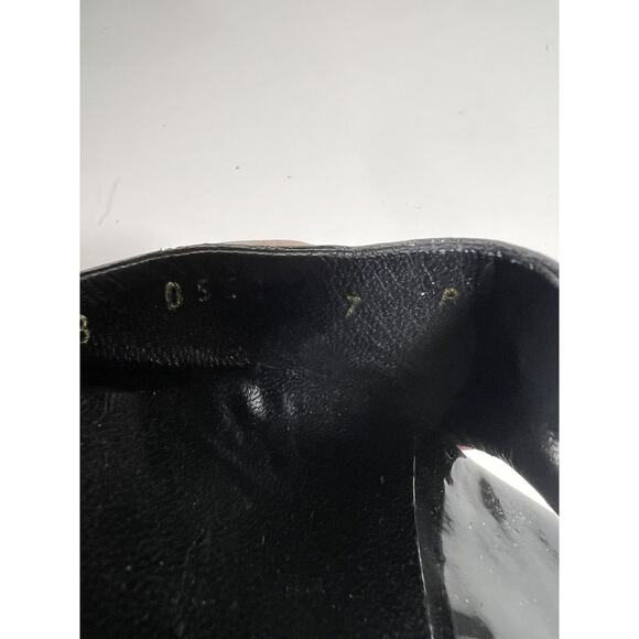 Salvatore Ferragamo EUC Black Patent Leather Kitten Heel Bow Slides Shoes 7 B - Picture 4 of 11